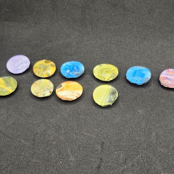 Handmade Refrigerator Magnets Rainbow Extra Strong Glass Cabochon Art Set 10 - Picture 1 of 6